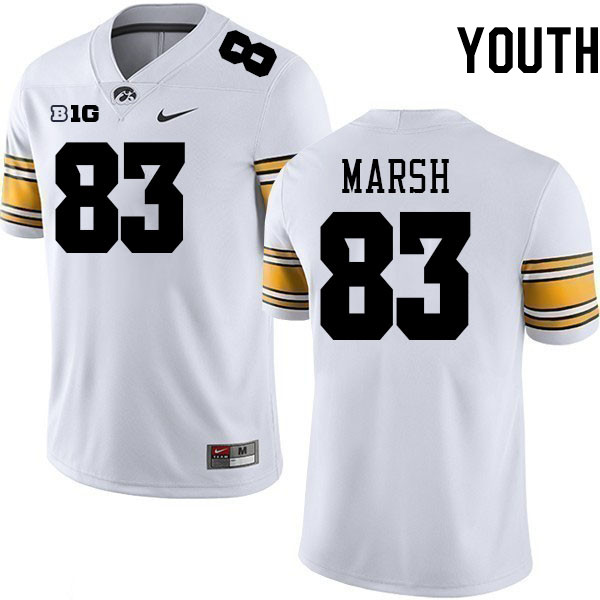 Youth #83 Cole Marsh Iowa Hawkeyes College Football Jerseys Stitched-White